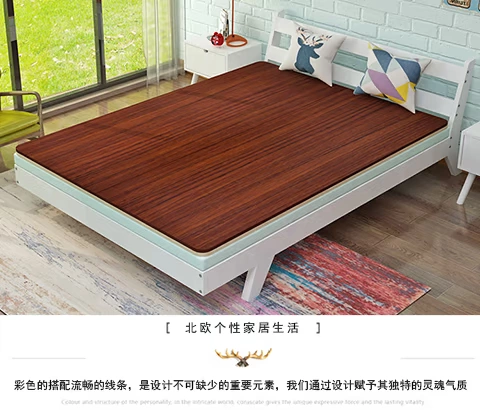 Cứng giường gỗ giường sofa khung gỗ đơn tấm Belt 1,5 1,8 Mega rộng hardboard đôi nệm chiếc giường - Giường