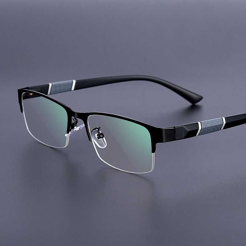 Men Business Half-frame Near-view eye mirror Configurable degree Anti-blue light Radiation fit Light No Number of high definition Eye Tide-Taobao