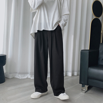 Pants mens straight loose trend suit pants mop-in pants mopping trousers wide legs ins Tide brand Hong Kong wind thin High Street
