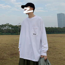 Long sleeve T-shirt men Cotton ins Tide brand trend loose cotton autumn coat coat wear Harajuku style base shirt