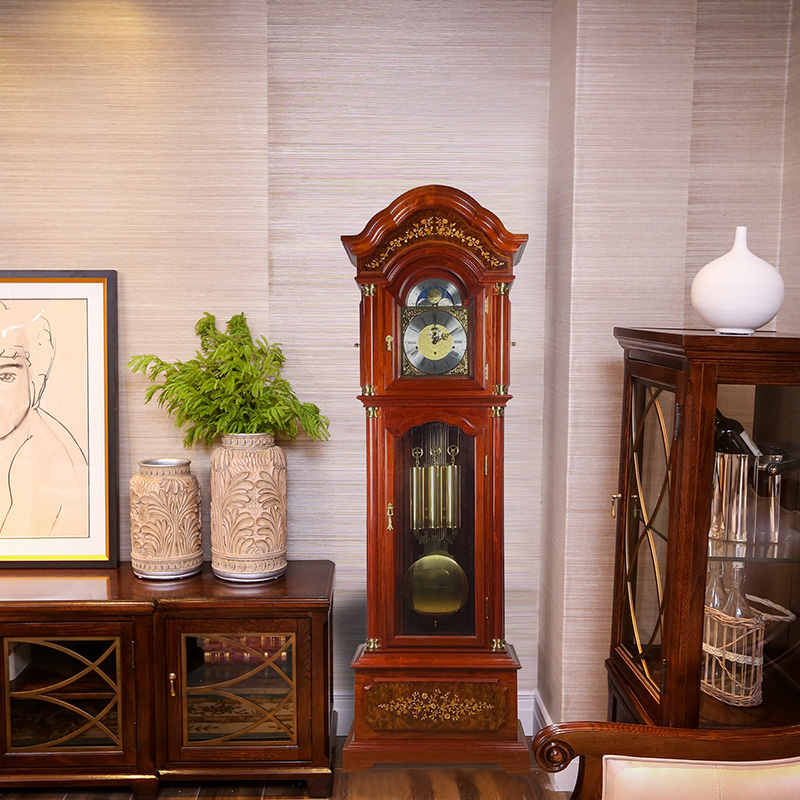 Hermle Hermle Floor Toppling Clock Mechanical Clock Living Room Chinese Solid Wood Luxury Standing Clock Large Ornament Decorative Grandfather Clock