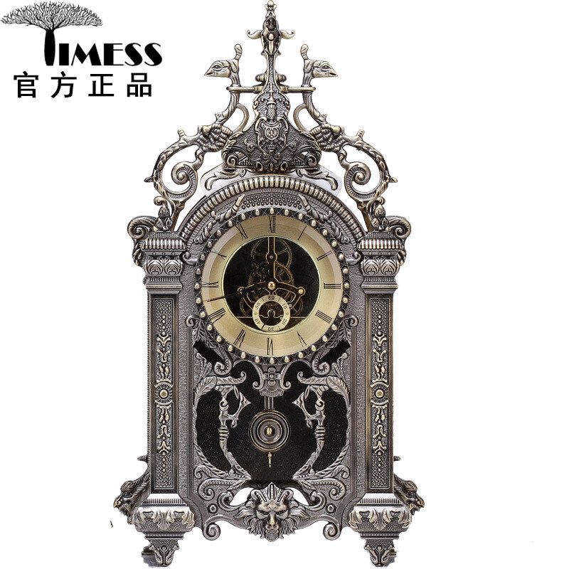 Metal Watch Seats Clock Living Room Home Fashion Light Lavish Style Clock Desktop Pendulum of Creative Block Clock