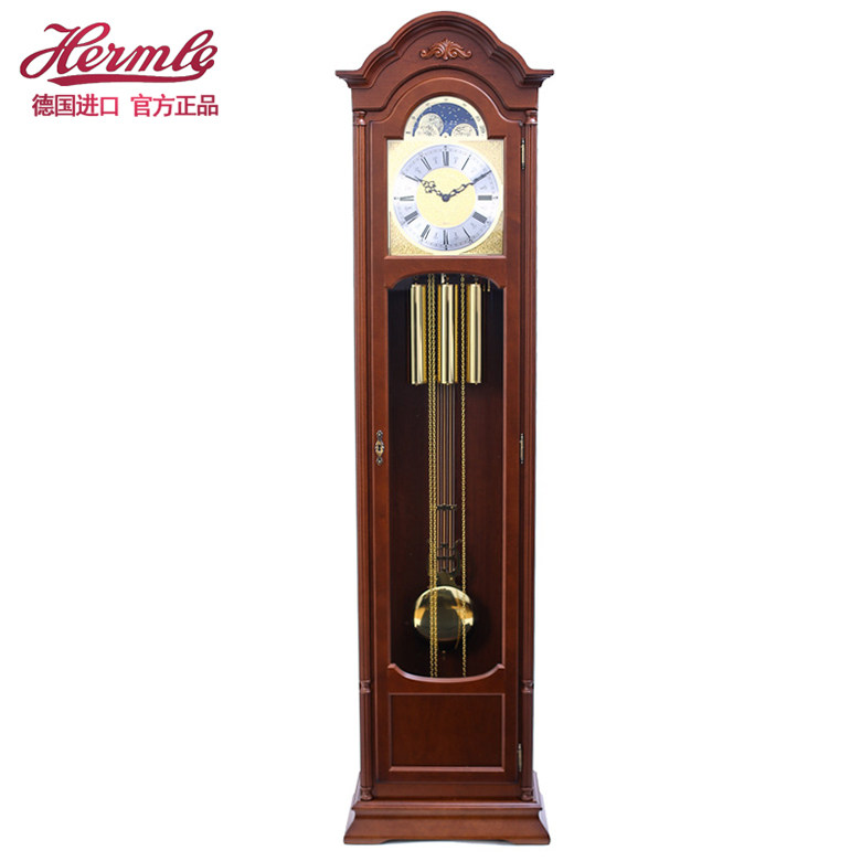 Hermle Hermle floor clock living room machinery German imported pentatonic spring 12-tone spring solid wood standing clock ornaments