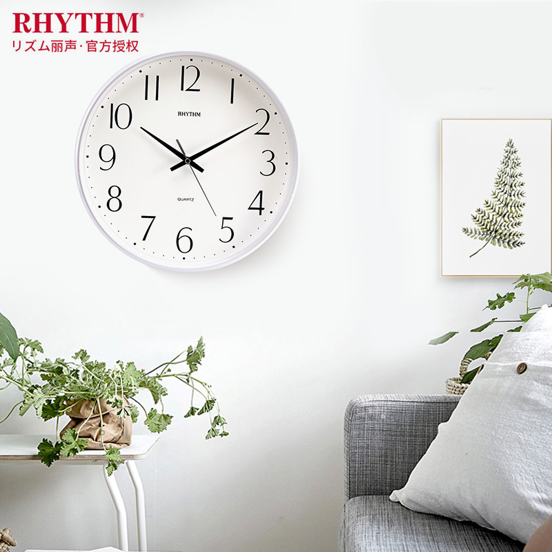 RHYTHM Lisheng wall clock watch living room home fashion Japan import clock mute simple atmospheric quartz clock