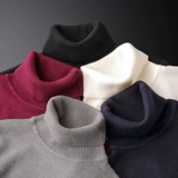 Зимний черный цветной свитер, белый трикотажный приятный телу лонгслив, в корейском стиле