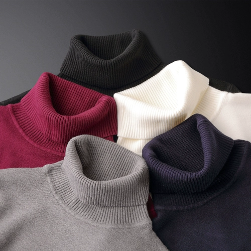 Зимний черный цветной свитер, белый трикотажный приятный телу лонгслив, в корейском стиле