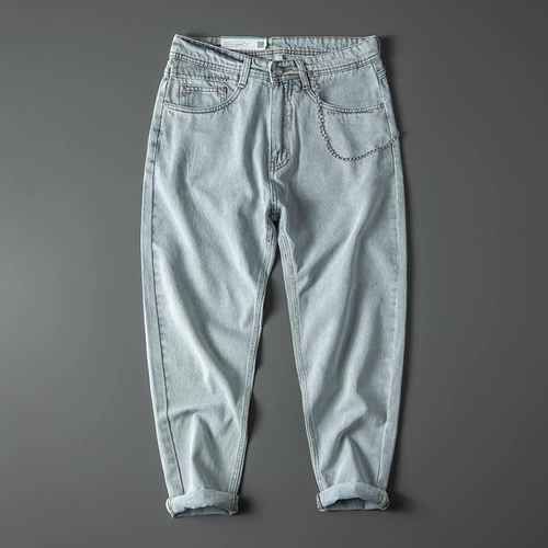 Осенние джинсы для отдыха, цепь, штаны, оверсайз