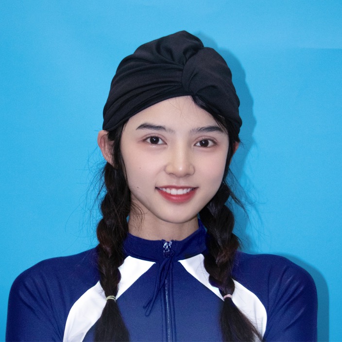 Cloth Bathing Cap Lady Nine Color Optional Folds Design Comfort Loose without Le Head Nylon material 2021 new