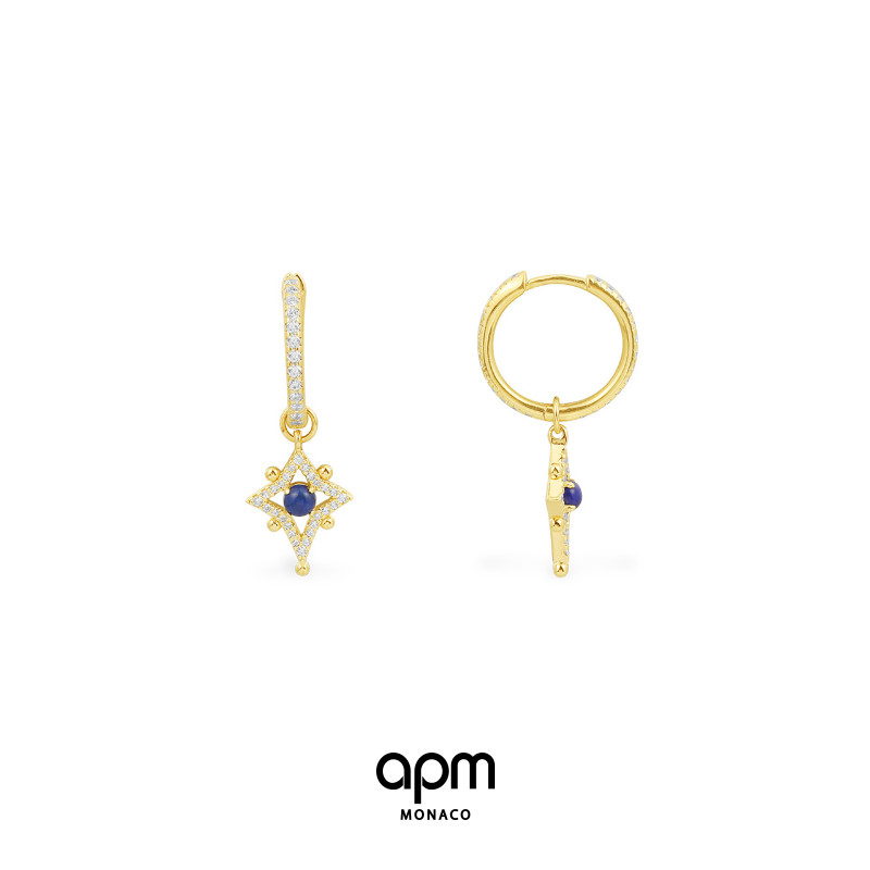 APM Monaco Roman style design sense high-end temperament eight-pointed star circle earrings female