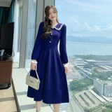 Демисезонное трикотажное трикотажное платье, свитер, длинная юбка, 2020 года, яркий броский стиль, по фигуре