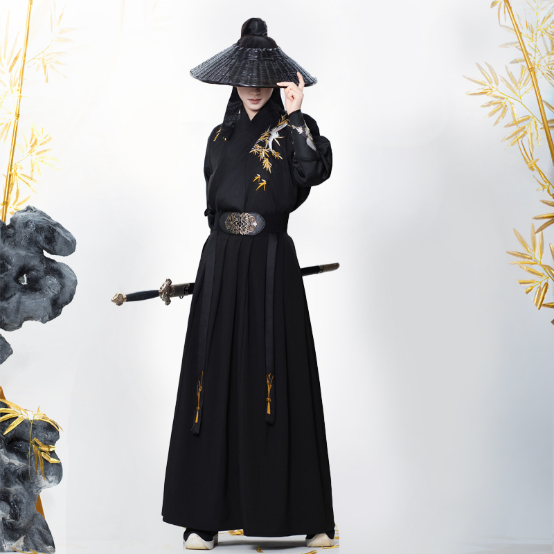 Ancient-Style Male Martial Arts-Inspired Fairy-Like Swordsman Scholar Chinese Ancient Style Waist-Length Hanfu Embroidered Daily Class Uniform for Male and Female Students Ancient-Style Male Martial Arts-Inspired Fairy-Like Swordsman Scholar Chinese Ancient Style Waist-Length Hanfu Embroidered Daily Class Uniform for Male and Female Students