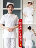 Стоящий воротник Частичный белый (короткий топ)