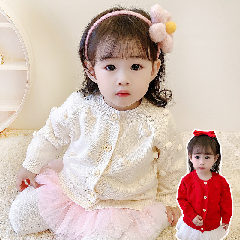 Children's blouses girl sweaters male and female baby needles cardio-weaters Korean version baby spring autumn season casual jacket pure cotton