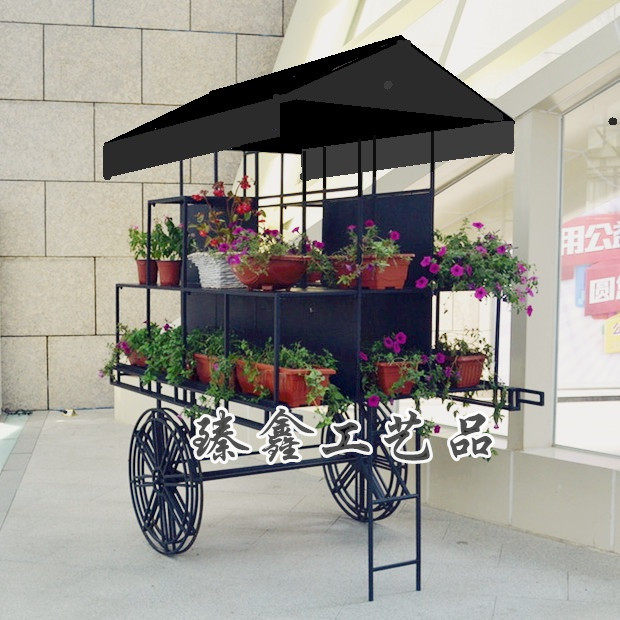Ostyle Iron Art Flower Caravan Outdoor Flower Shop Display Show Promotion Car Floral Swing Accessories Creative Flower Shelf Boutique Outdoor Fancy Car