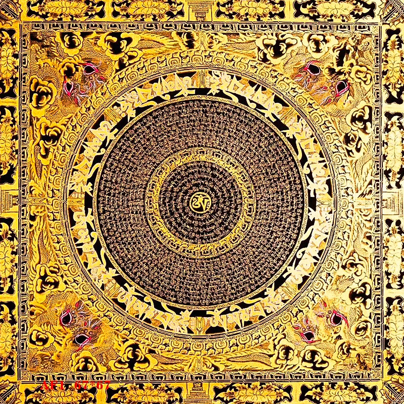 Nepal Thangka Tibet pure hand-painted handmade dragon altar city cloth decorative painting living room Xuanzhen hanging painting house golden Thangka