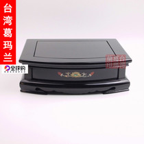 Buddha throne wooden throne art seat vase storage seat ebony color solid wood lotus inlaid with bay moon shape