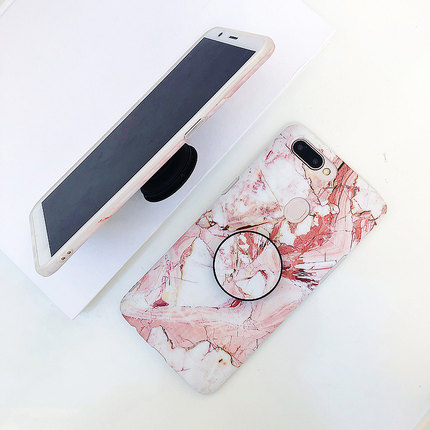 冷淡风大理石纹oppoR9s手机壳R15女款抖音支