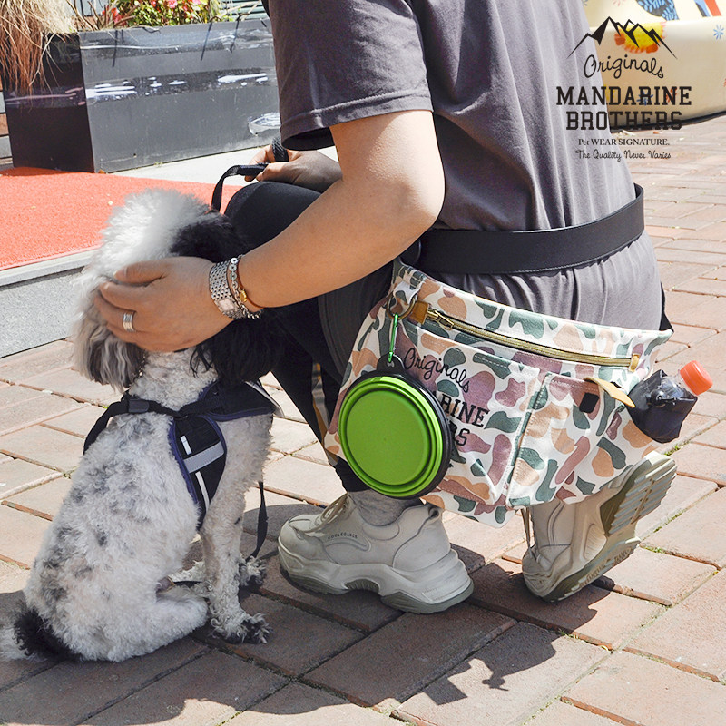 Japanese mandarine brothers fashion multifunctional waist bag walking dog accompanying shoulder bag camouflage canvas waist bag
