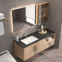 Intelligent rock board designer bathroom cabinet combination modern simple wash table toilet hand wash basin mirror cabinet