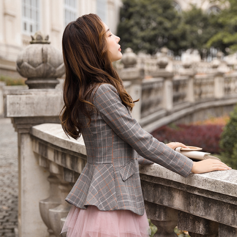 Plaid Blazer for Women 2026 Spring and Autumn New Style High-End Casual Petite Short Blazer Spring Top