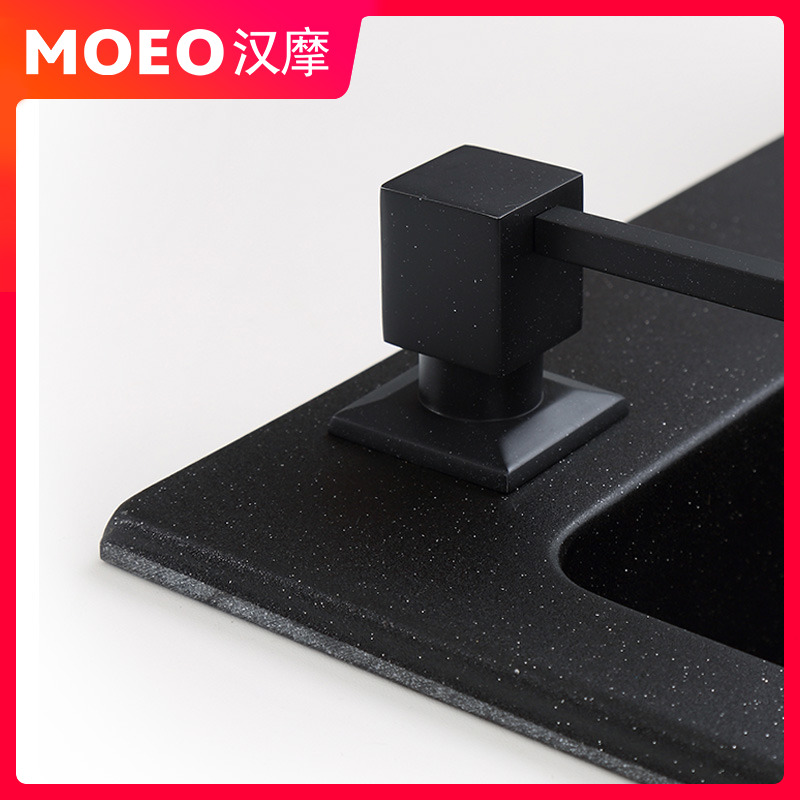 German exquisite tri-color quartz stone soap dispenser 304 stainless steel head kitchen dish soap sink accessories