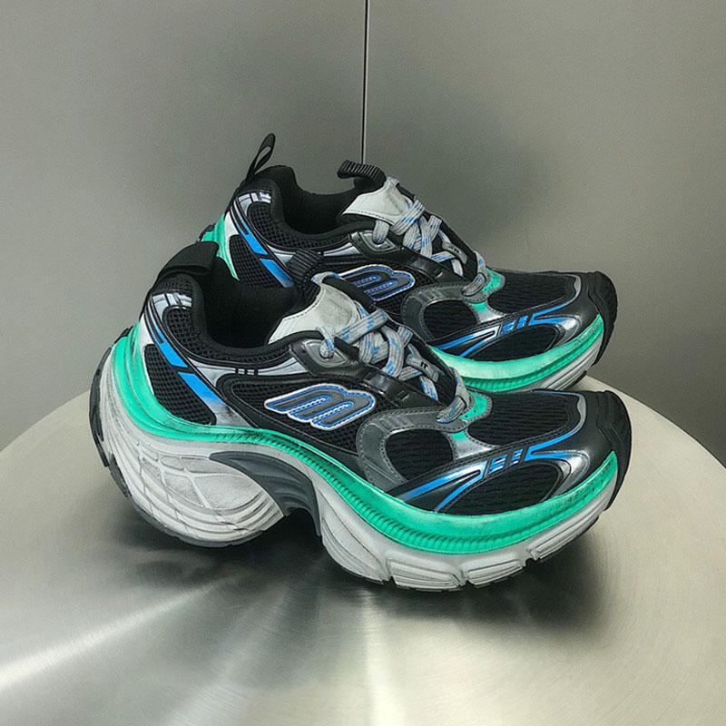 2025 New Paris 10XL Dad Shoes for Women, Thick-Soled Lace-Up Couple Style, Height-Increasing Retro Distressed Casual Sneakers