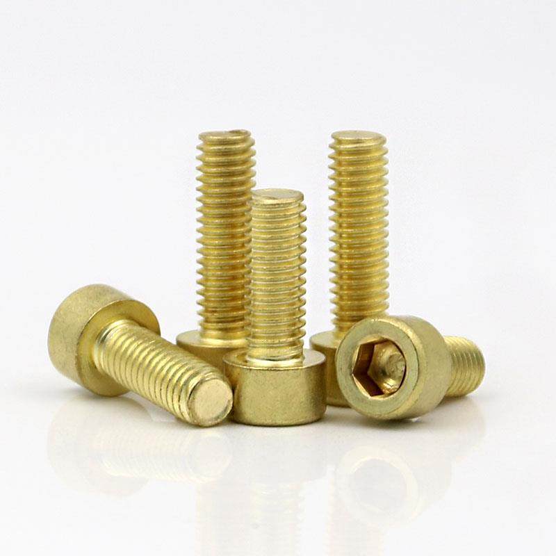 m4m5m6m8-m12 copper cylindrical head inner hexagonal screw brass cup head glossy bolt * 4x5x6-50