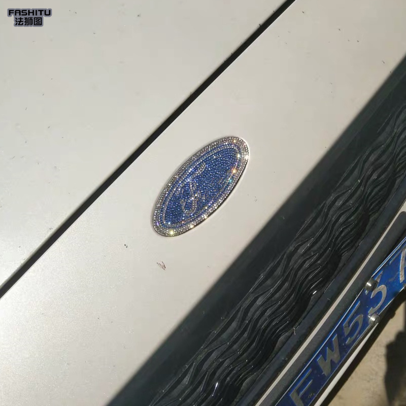 Suitable for Ford Car Logo with Diamond Embellishment, Focus, Mondeo, Edge, Escape, Escort, Escape Modified Decorative Car Stickers with Diamonds