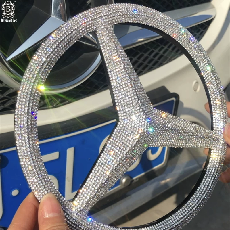 Подходит для украшения решетки центральной диаманта на Mercedes-Benz, модифицированный класс C, E, B, GLKCLAGLA, класс автомобиля, наклейка-авто, диаметр