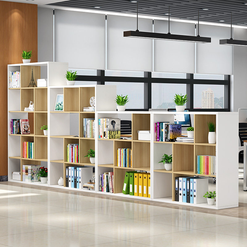Double-sided wood combination file cabinet multi-layer bookshelf plate cabinet storage display cabinet office partition cabinet