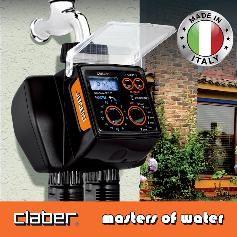 Italian carabiner claber autowatering timing controller watering machine garden intelligent dual-channel watering