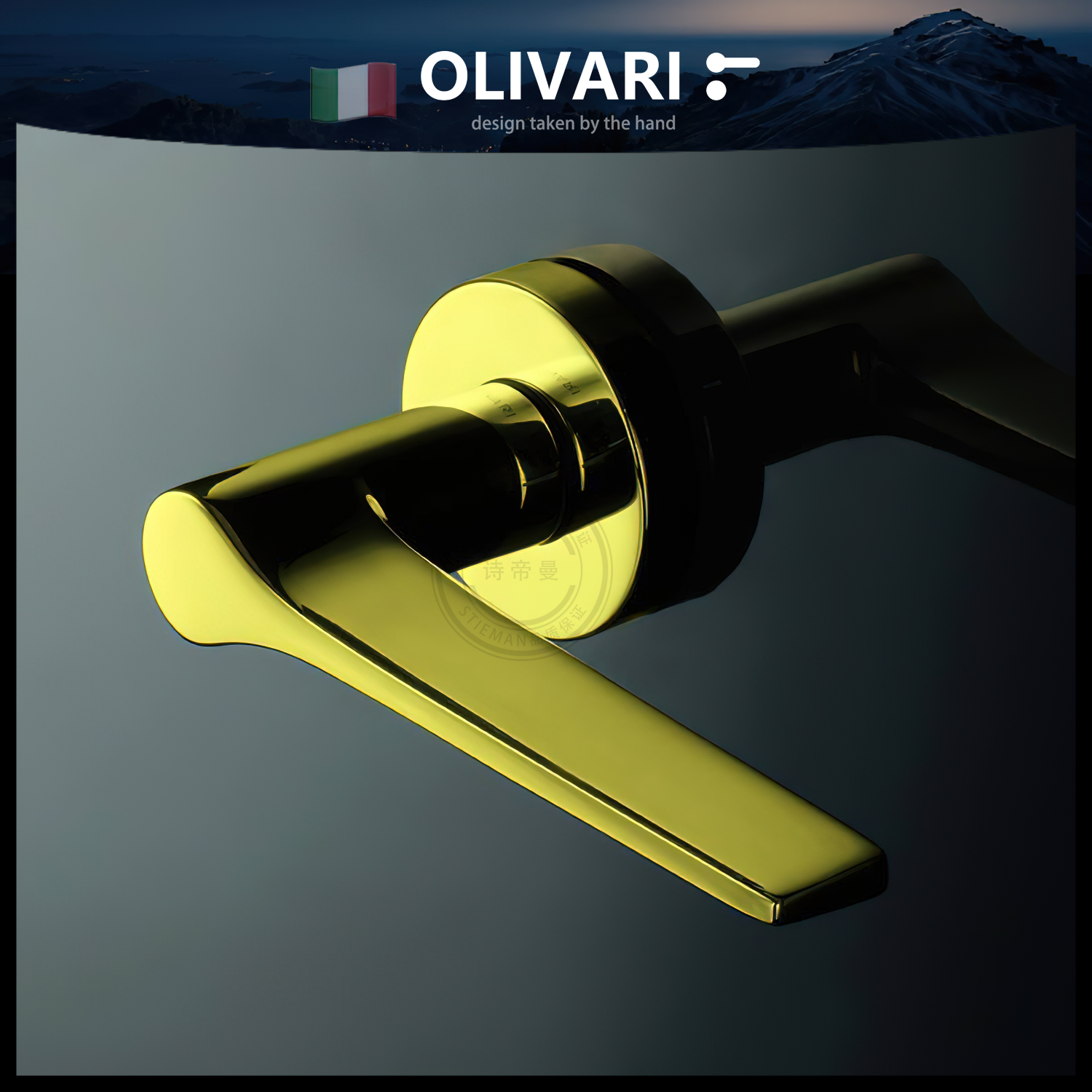 Italian original imported OLIVARI indoor bedroom door lock handle Lama M107 handle two-piece