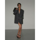 NEVAHU Grey Blazer Women's 2024 Spring New Style Korean Loose Retro Shoulder Pad Casual Temperament Suit