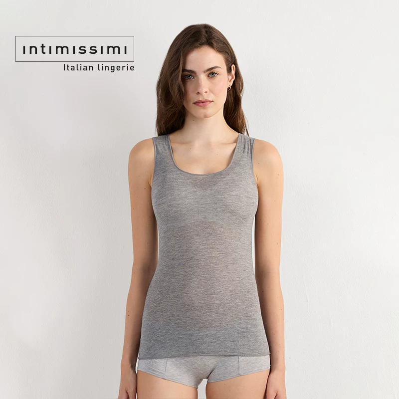 Женская майка-утягивающая Intimissimi из модала и кашемира с воротом U-образной формы CGD28A