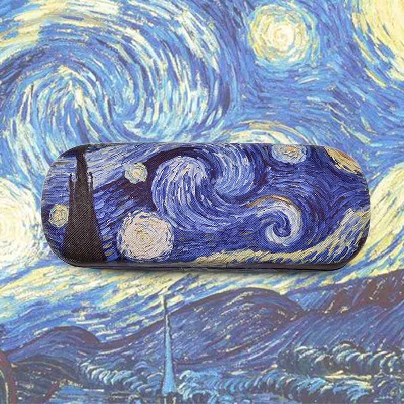 Van Gogh oil painting glasses case Men's portable containing eye box creative personality retro art Near view eye mirror box anti-press