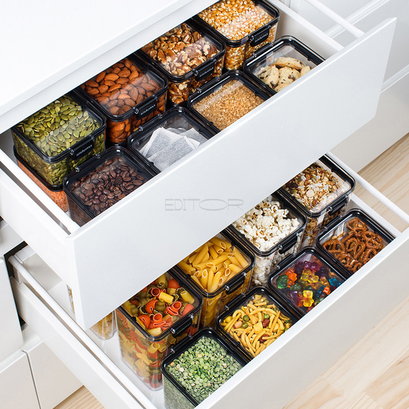 EDITOR01 New Zealand Sistema Square Sealed Can Fresh-keeping Box Fall-resistant Food Storage Box Plastic Spot