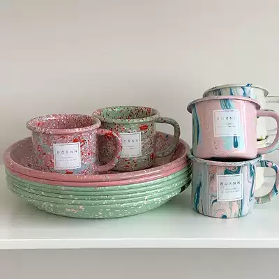 Spot | EDITOR01 Turkey BORNN Mugs Marbled Coffee Cup Enamelled Water Cup niche