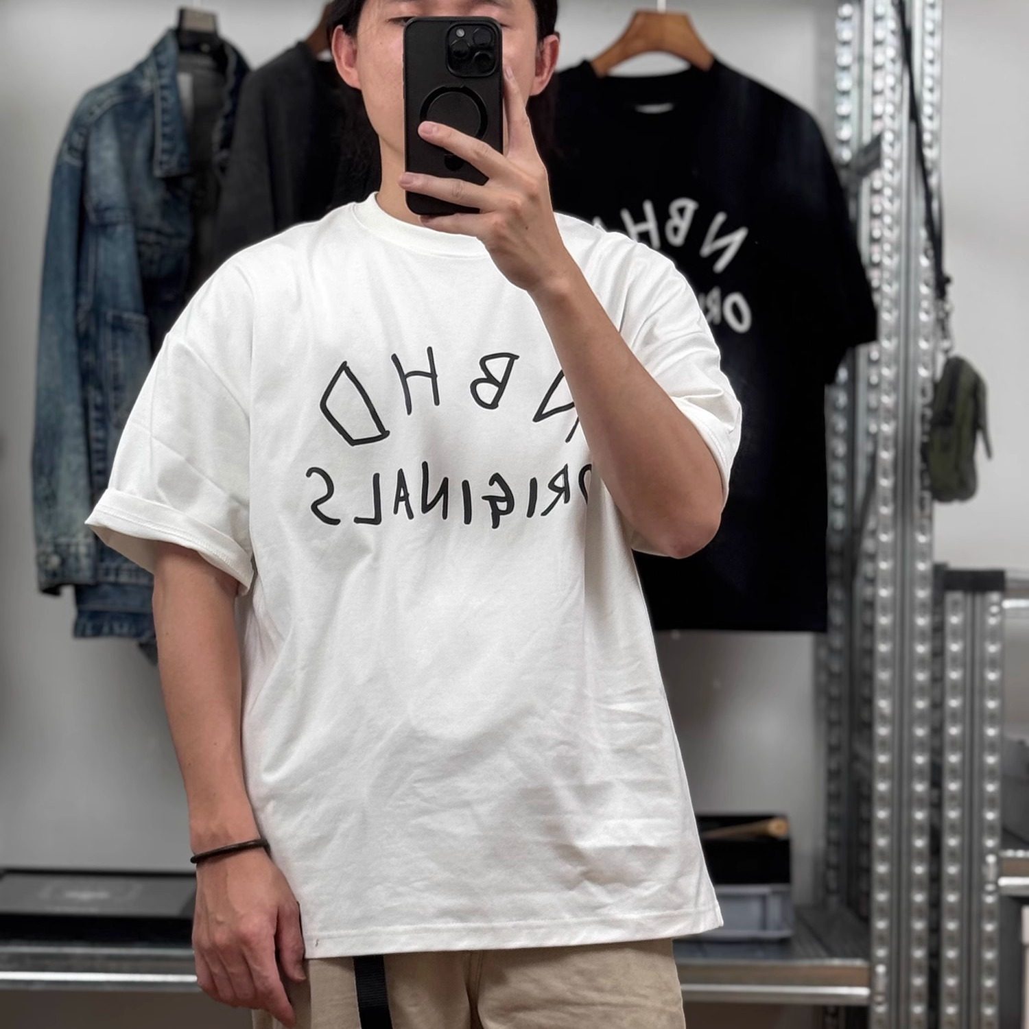 Spot NEIGHBORHOOD Japanese tide nbhd, написанные от руки буквы, влагопоглощающая футболка с короткими рукавами, ощущение прохлады, дышащая футболка 24SS couple Изображение 1