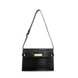 Сумка на одно плечо, сумка подмышку, из натуральной кожи, крокодиловый принт