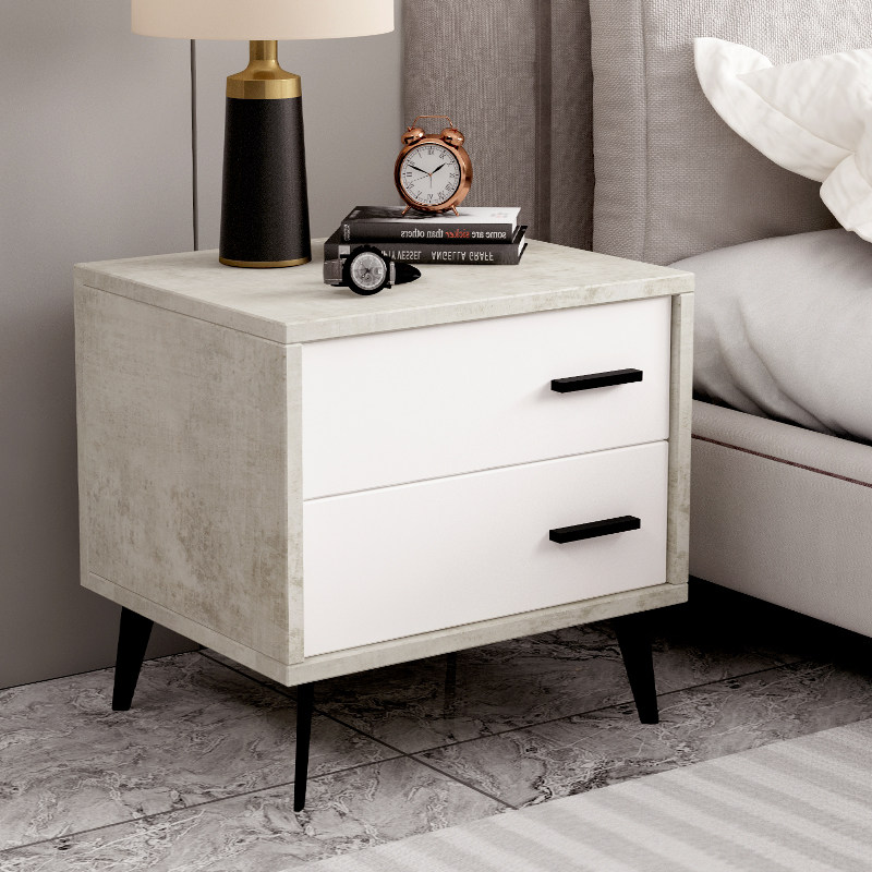 Light luxury bedside table bedroom home simple modern Nordic storage bedside cabinet all solid wood storage small cabinet