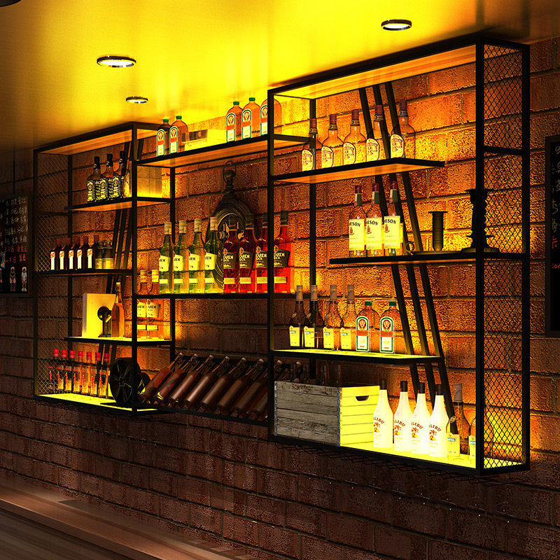 Bar Bar Wall Cabinet Wall Wall Wall Wall-mounted Cup Wall-mounted Red Wine Racket Display