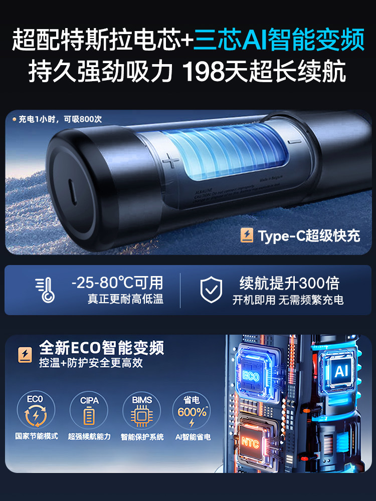 Car Vacuum Cleaner Car Wireless Charging Car Home Large Suction Power Super Powerful Small Handheld Mini Car