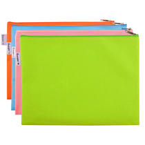 Guangbo A4 B5 Single-layer canvas translucent mesh zipper bag waterproof file bag student test kit information bag