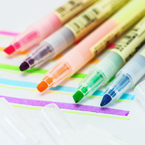Point stone double-head two-color highlighter pen student key marking pen inclined watercolor pen DS-808 6