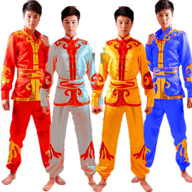 Chinese Male Yangko Costume Chinese Folk Costume Waist Drum Dance Costume Lion Dance Clothing Male Dragon Dance Clothes 