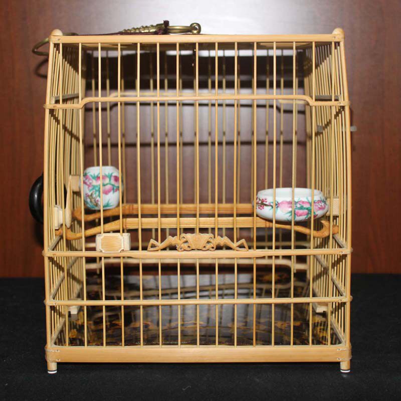 Nanjing Hou's Embroidered Bird Cage Bat Door Inlaid Bone Feet Full Top With Embroidered Eye Bird Cage Bright Cage (Mission Cloud Gate)