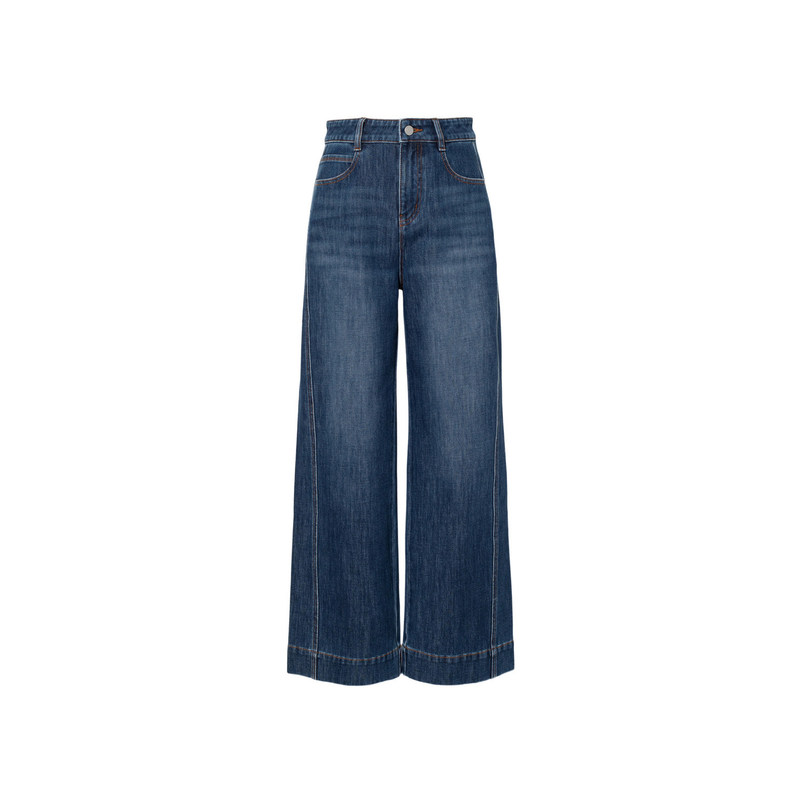 Mm Mall Same Style 2026 Spring New Versatile Four-Way Stretch Wide-Leg Straight Nine-Point Slimming Jeans in Four Colors