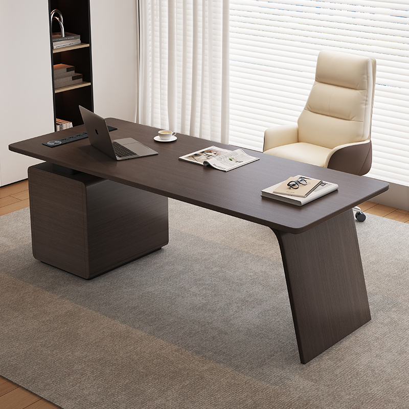 Solid Wood Desk Italian Minimalist Office Computer Desk Corner Boss Ceo Designer High-End Work Desk