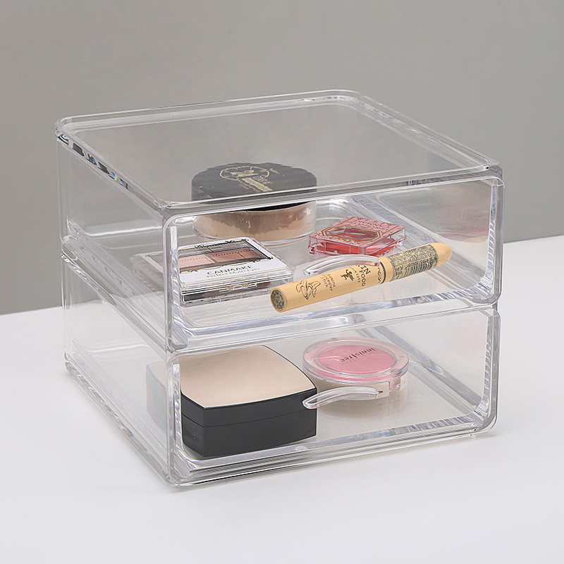 Drawer-type cosmetic storage box desktop makeup table dust-proof multi-layer skin care products transparent acrylic rack