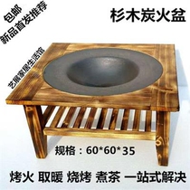 Brazier heating Household indoor burning firewood Charcoal grill stove Outdoor courtyard terrace heating stove Carbon barbecue table